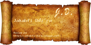 Jakabfi Dóra névjegykártya